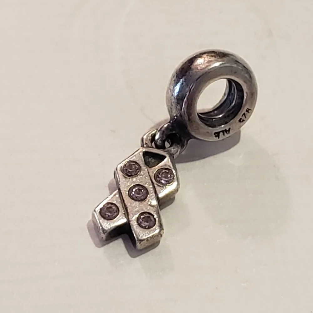Authentic Pandora Cancer Ribbon charm - Picture 1 of 3